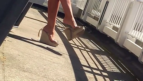 Graceful Milf Secretly Filmed By Horny Dangling Her Shoes