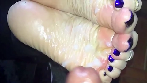 Wife Moans As She Gives Me An Oily Footjob In Pov