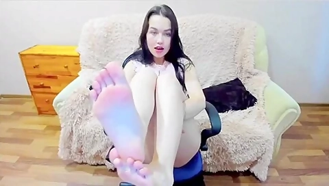 18 Year Old Russian Brunette Showcases Her Phenomenal Feet And Soles