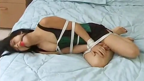 Kat Le Tied Up And Ballgagged