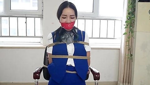 Chinese Bondage - Chair Tied & Gagged