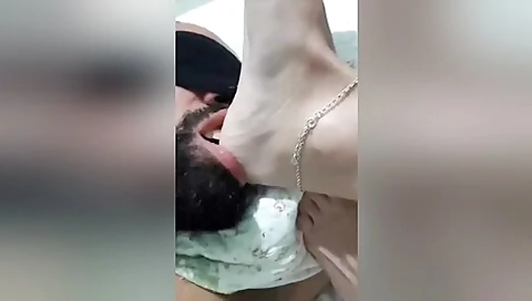 Girlfriend Gets Her Long Toes And Soles Worshiped By Her Masked Submissive Boyfriend
