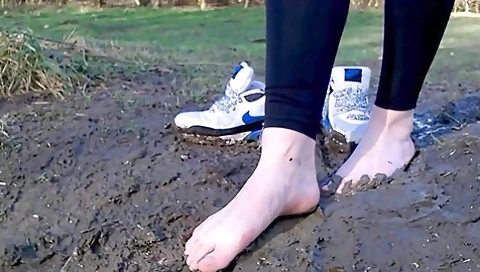 Watch Jetta As She Runs Through The Forest And Gets Her Feet All Muddy