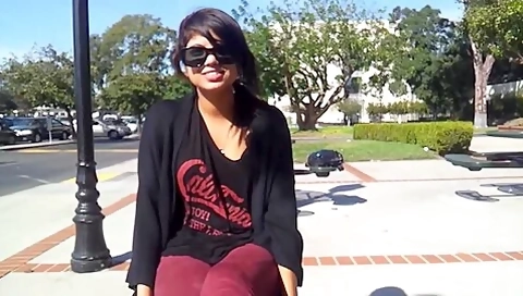 Asian Woman Relaxes Outside With A Smoke, And Her Cute Little Toes