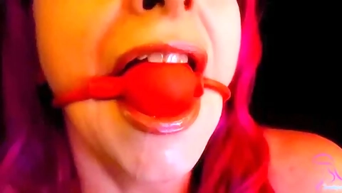 Redhead Ball Gagged Closeup