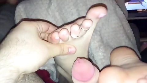 Footjob And Jerking An Uncut Tip