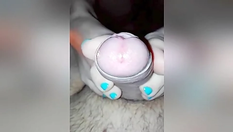 Pleasurable Footjob With Toenails - Baby Blue