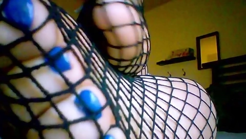 Tattooed Amateur Girl Likes Wearing Nylon Stockings Over Her Feet With Blue Nail Polish