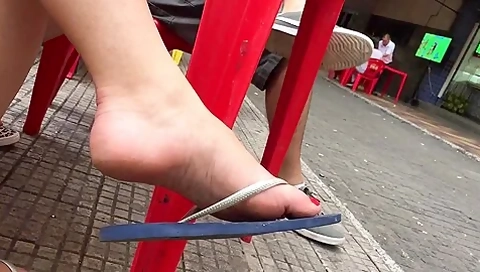 Beautiful Feet With Sexy Red Nail Polish In Hot Video