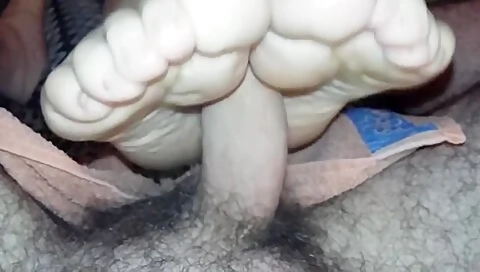 Naughty Amateur Couple Enjoying Footjob Sex Session In Bed