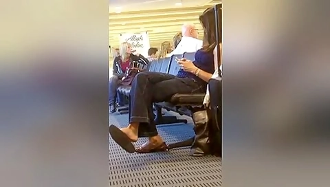 Hot Girl With Glasses Playing With Her Lovely Feet In Candid Place