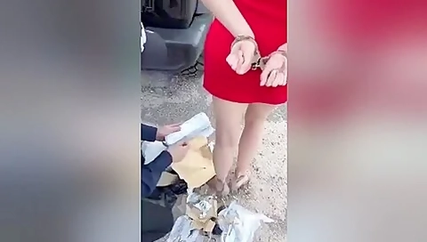 Hot Red Girl In Handcuffs 2