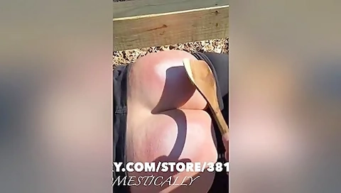 Pov Public Park Bench Paddling For A Bubble Butt