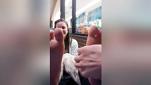 Delicious Girlfriend Lets Me Massage And Tickle Her Gorgeous Feet In Public