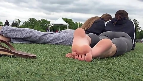 Dirty Captures Two Smoking Hot College Babess Feet Outdoors