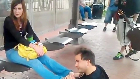 Toes Getting Sucked At Public Bus Station In Dallas Texas