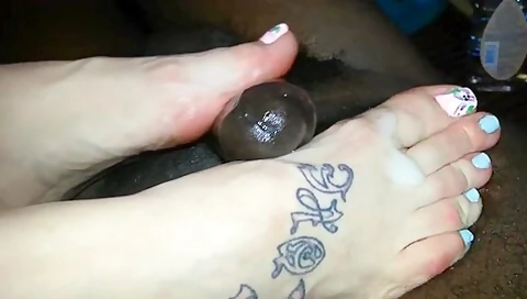 Interracial Cum On White Tattoes Ankle And Toes