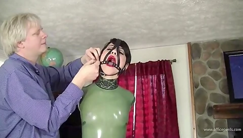 Ring Gagged Latex Drooler
