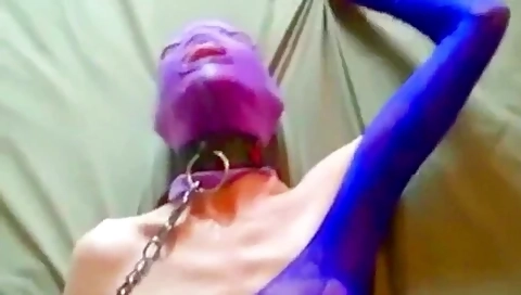 Chained Skinny Sub Crawling For My Cock