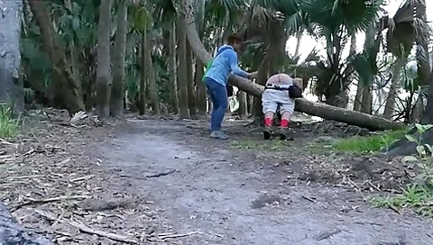Woman Beats Man With Stick