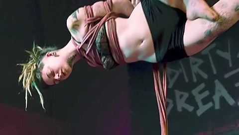 Skinny Goth Girl Get Shibari Suspension - Bondage Bdsm Private Sesion
