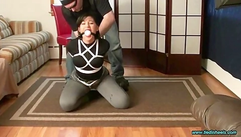 Sahrye Hogtied In Boots - Bondage Porn