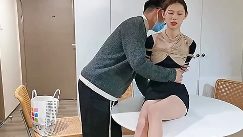 Hot Chinese Girl Hogtied And Metal Ball Gagged
