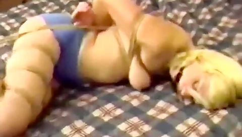 Ring Gag In Shorts And Hemp Hogtie