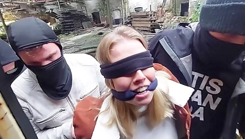 Girl Blindfolded And Cleavegagged
