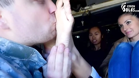 Two Amateur Beauties Getting Their Sexy Feet Worshiped By A Perverted