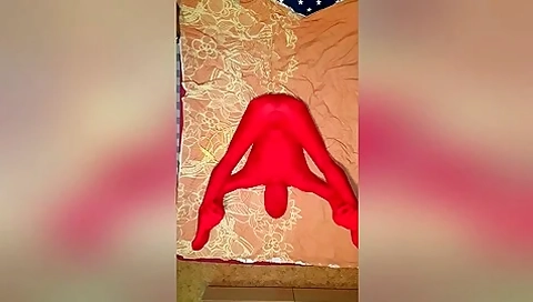 Practice In Zentai With A Rubber Band