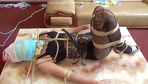 Scarf Gagged Asian Bdsm