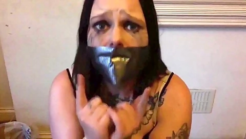Goth Girl Big Tape Gagged