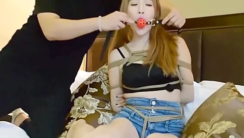 Chinese Bondage - Blonde Hair Girl Tied