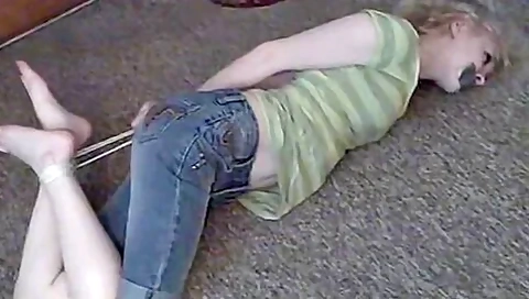 Kitty Hogtied And Tapegagged