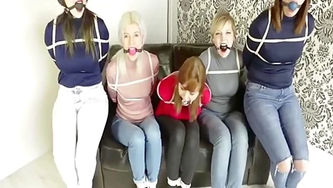 5 Girls Bound And Ballgagged