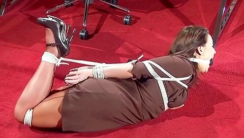 Girl Hogtied And Ballgagged