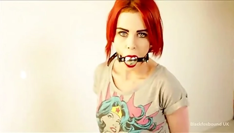 Cuffed And Gagged Self Bondage Girl