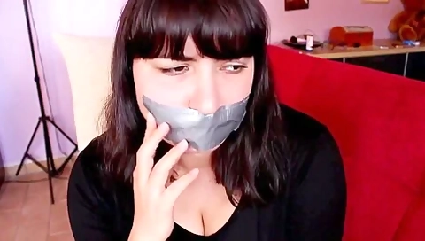Tape Gag Herself