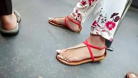 Asian Hottie Caught In Public Wearing Exotic Flip-flops On Her Sexy Feet